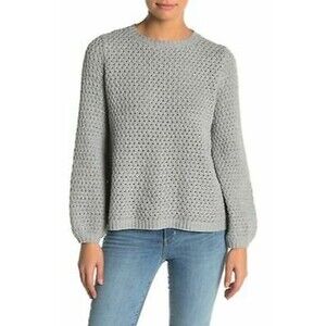 14th & Union Popcorn Sweater Size L Open Knit Pullover Heather Gray NEW Tag B8